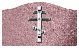 DASHELL-519-SL-SH-OR Silver Orthodox Cross Shimmer Orchid Background